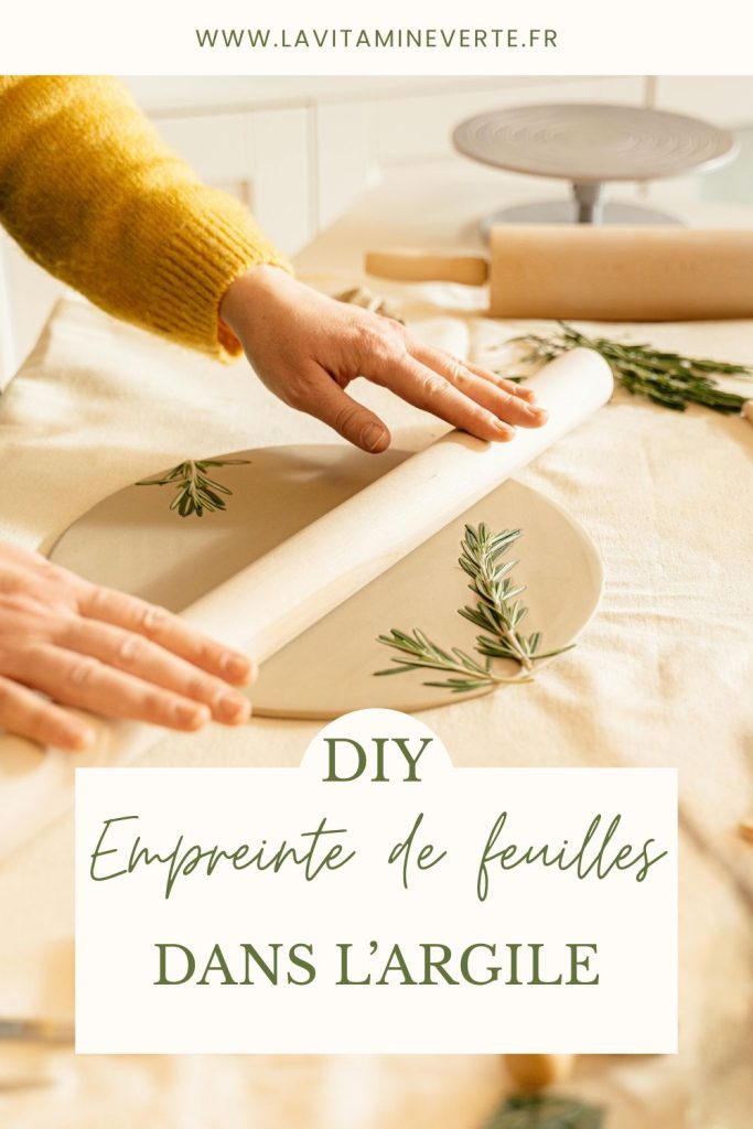 DIY empreintes végétales de feuilles dans l'argile