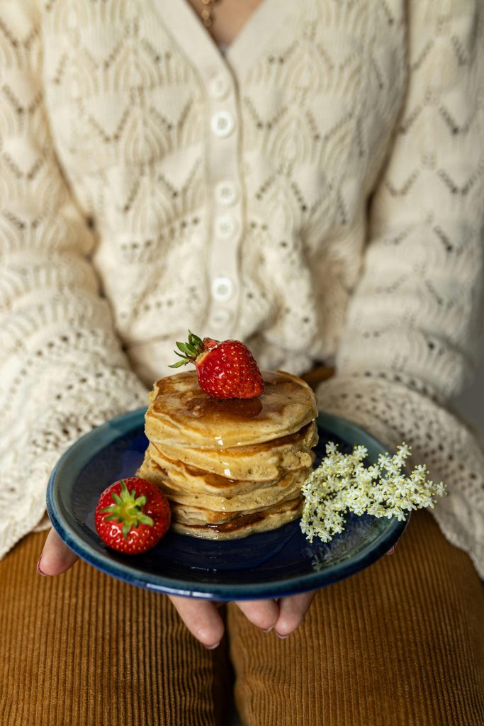pancake maison aux de poule du jardin